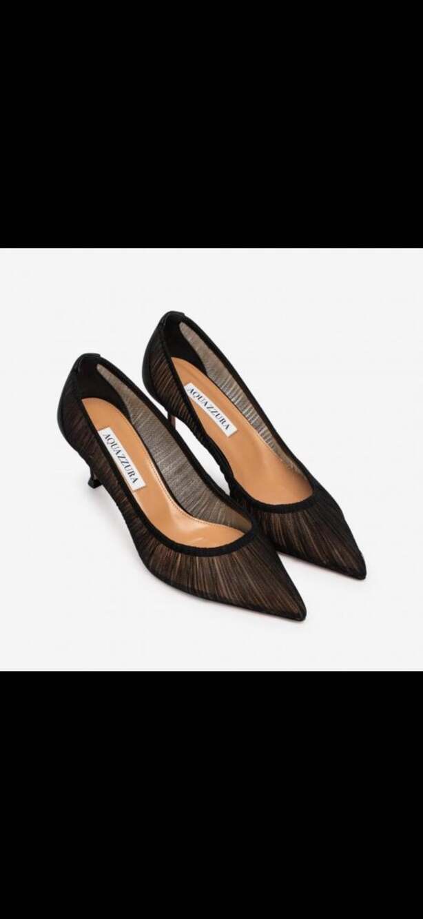 Aquazzura Voile Pump 65 Black Tulle Satin Heels EU 38.5 – MSRP $965
